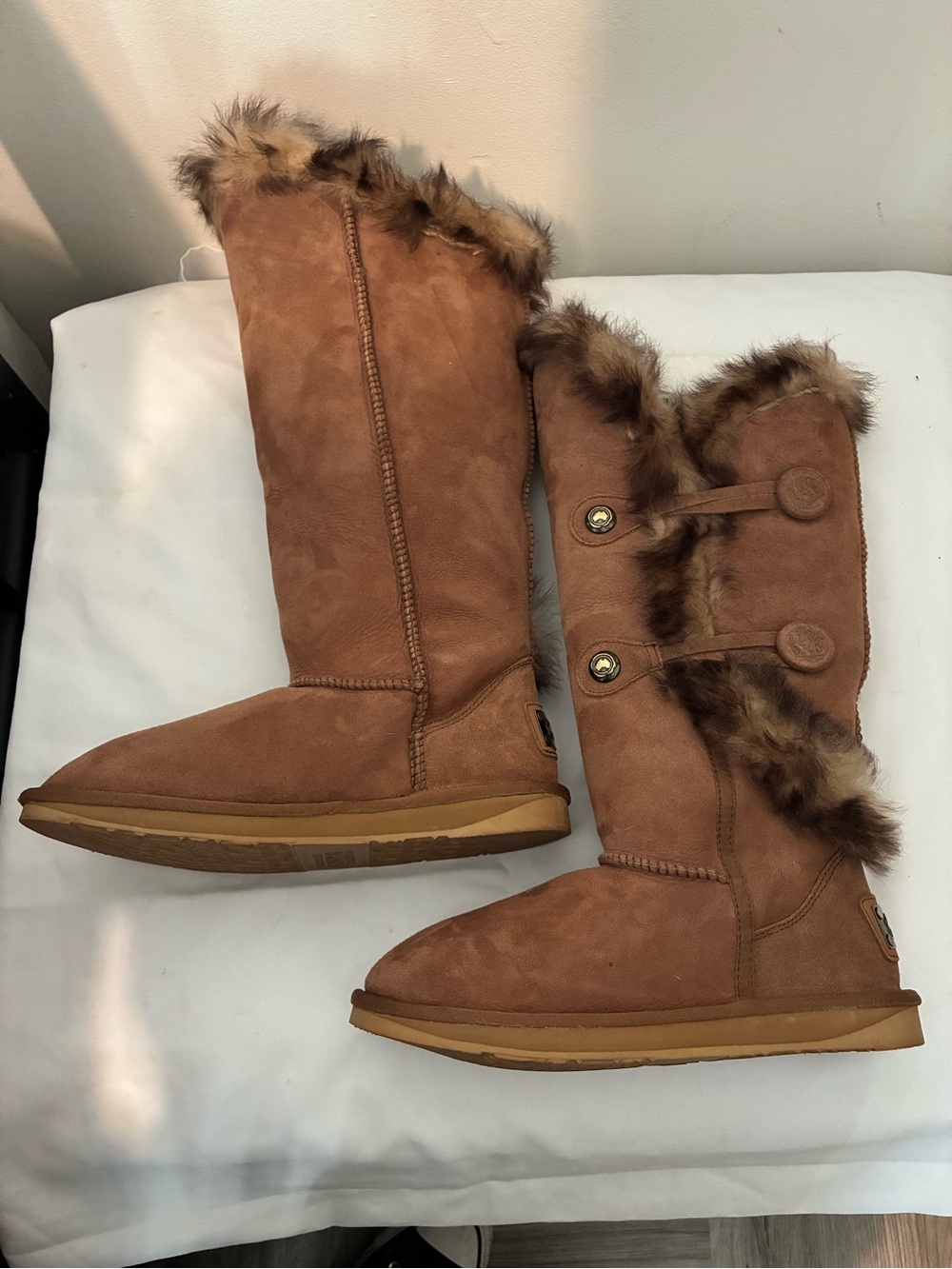 Australia Luxe Collective Brown Fur Long Boots